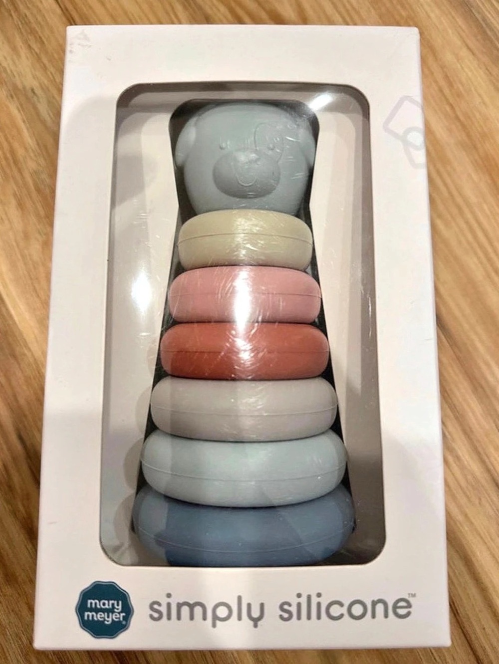 Mary Meyer Simply Silicone Stacking Puppy Toy Blue & Pink NWT